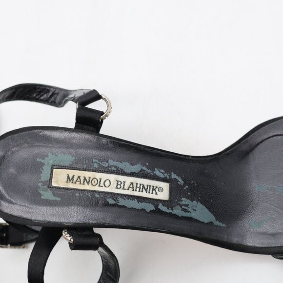 Manolo Blahnik Black Strappy Heels - Picture 9 of 10